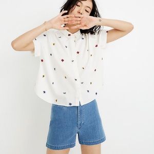 Madewell hilltop embroidered button down
